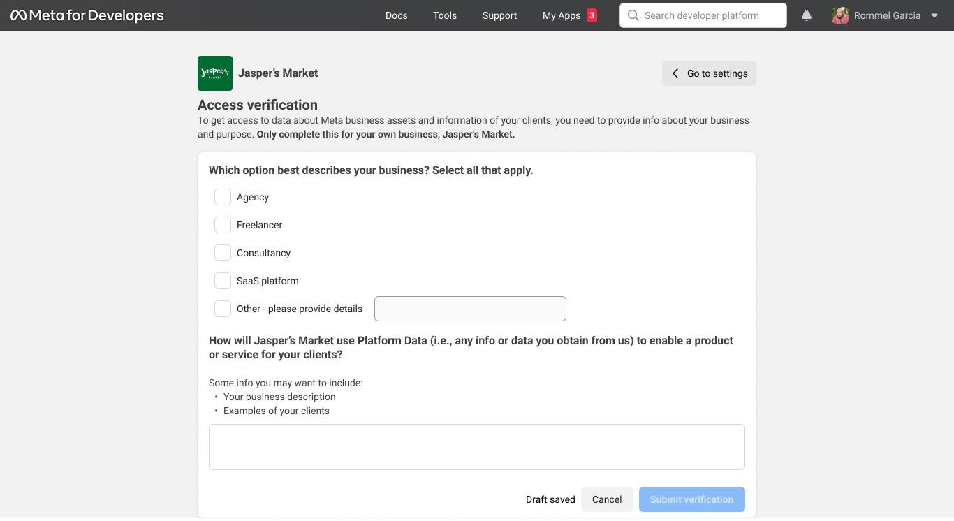 Access Verification flow form