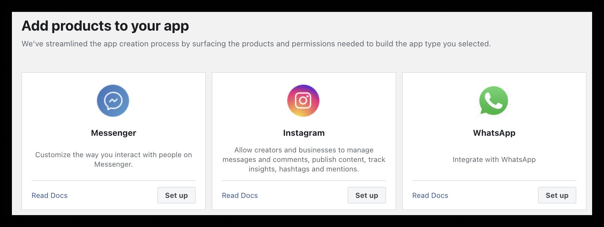 Add products to your app — WhatsApp
